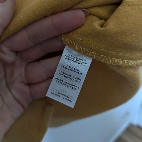 Onia men's apricot yellow essential heavy weight cotton wool button down shacket - Picture 5 of 7